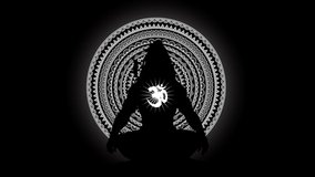 Lord mahadev motion graphic trendy silhouette design with om and mandala background, lord Shiv animation motion graphic trendy animation 4k video.