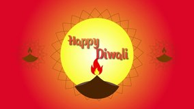 Diwali light burning. animation, video of diwali. happy diwali 2020. rotating diya