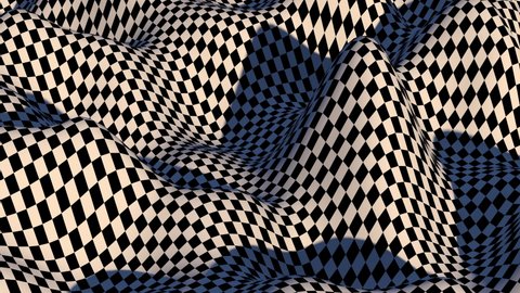Checkerboard Cloth Wave Loop - 4k 3D Wave Graph Texture - Flow, Mesmerizing, and Relaxing Movement