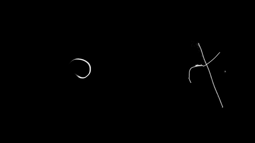 Monochromatic animation of white grunge pencil doodle lines on black background. Low frame rate effect. Seamless loop.