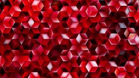 Abstract red geometric mosaic rotates
