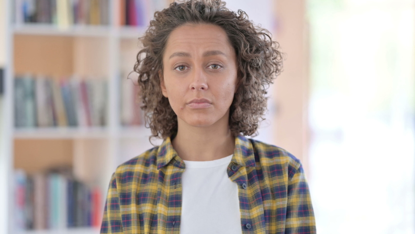Portrait of Annoyed Mixed Race Woman Shouting