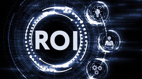 Internet, business, Technology and network concept. ROI Return on investment financial growth concept.
