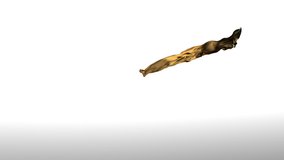 Golden wave cloth flying through air, against white background - Powered by Shutterstock - Get 15% off with code: PIKWIZARD15