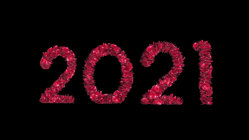 
2021 New Year sign made from rose petals, panning, against black background
 | Shutterstock HD Video #1062299032
