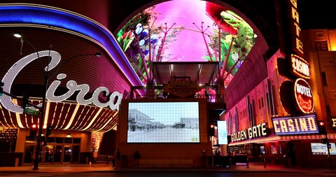 Las Vegas, NOV 2, 2020 - Night exterior view of the new Circa Resort and Casino