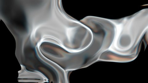 Metal liquid water surface seamless loop. Abstract fluid mercury in slow motion. Dark water surface flow background. Black oil waving.