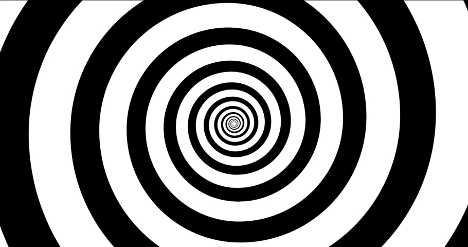 Moving hypnotic spiral. Seamless Psychedelic spiral and slow rotation. Black and white background. Royalty-Free Stock Footage #1062346318