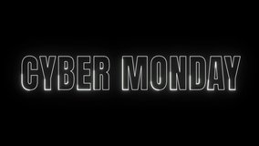 Cyber Monday sale light stock sign outline text banner background graphic 4k resolution for promo video,concept of sale and clearance.