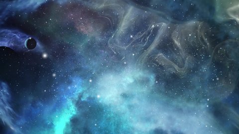 Blue Space Nebula Loop Background 4k Stock Footage Video (100% Royalty ...