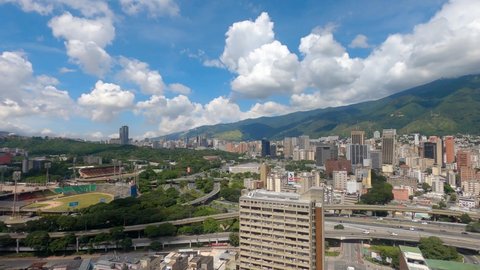View of the center-west of the city of Caracas as seen from Colinas de Bello Monte in Venezuela