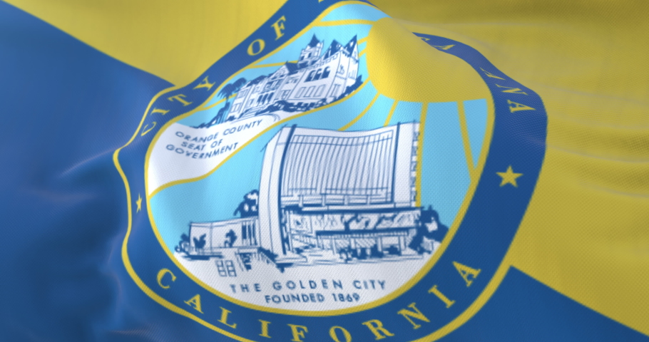 Santa Ana city flag, California, United States of America, slow - loop