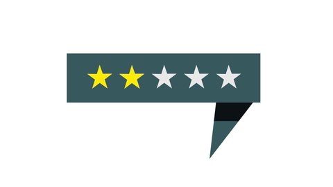 5 star review Sign - Review Icon - 5 stars review animated