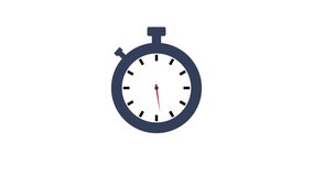 Animation of stopwatch. stopwatch icon on white  background
