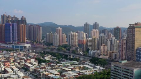 Yuen Long, Hong Kong 05 November 2020: Top view of Hong Kong city