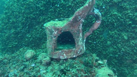 Underwater archeology: a device for heating food from a sunken ancient Greek ship.