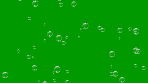 Flying soap bubbles motion graphics with green screen background Video de stock