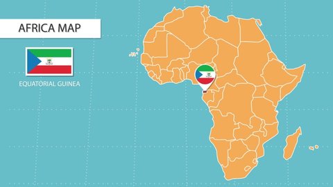 Motions of Equatorial Guinea pop-up map with Equatorial Guinea flag check-in icon.