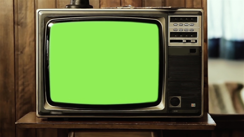 Vintage Television with Green Screen Exploding. 4K Resolution. Royalty-Free Stock Footage #1062394738