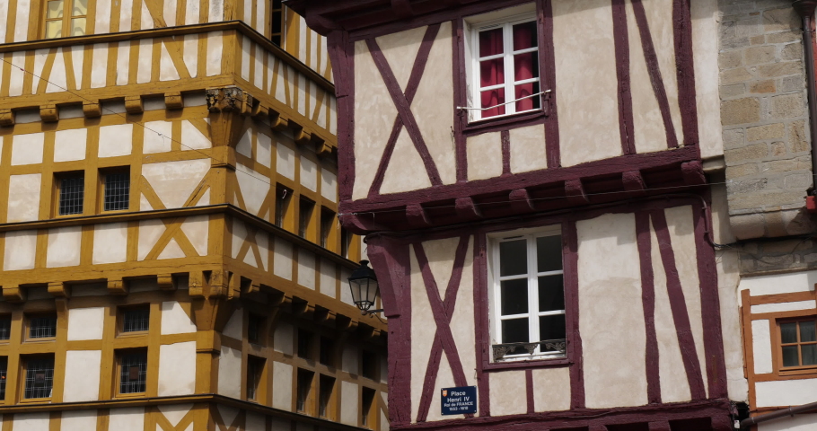 Vannes, Morbihan, Brittany,France.Traditional houses , Place Henry IV