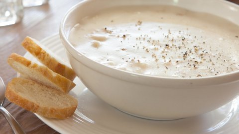 Zooming in on a Bowl of Clam Chowder