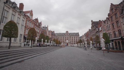 Bars and cafes at Old Square (Oude Markt) in Leuven closed due to COVID-19 coronavirus lockdown