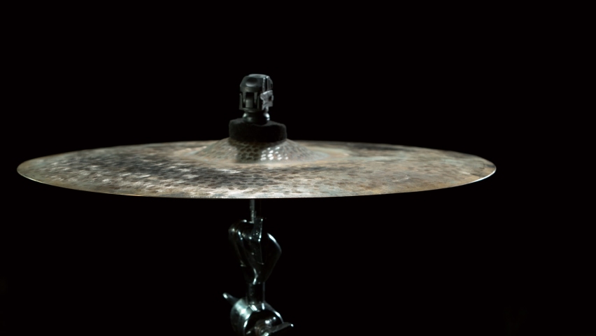 Super slow motion of drummer banging on cymbal. Filmed on high speed cinema camera,  Royalty-Free Stock Footage #1062422149