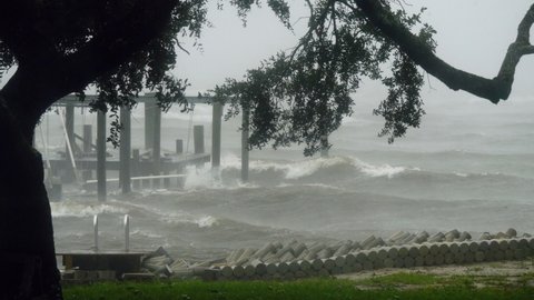Medium, a heavy storm during Hurricane Michael 2018, FL, USA