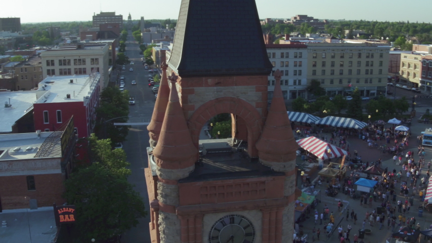 Aerial, pov, Cheyenne Depot Plaza, WY, USA
