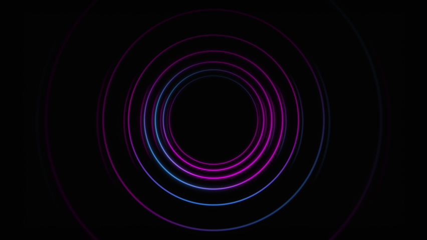 Abstract seamless loop neon circle. Blue and purple neon circles hi-tech motion background seamless loop. Video 3D animation | Shutterstock HD Video #1062453013