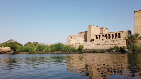 The ancient and historical Philae Temples complex in Aswan, which was built by the ancient Egyptian pharaohs. It was built during the third century BC. it built to worship the goddess "Isis" - Egypt.