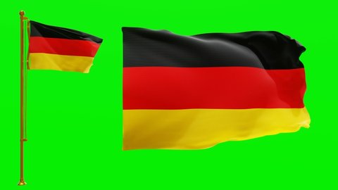 Flags of Germany with Green Screen Chroma Key High Quality 4K UHD 60FPS