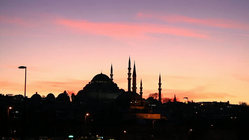 Istanbul Suleymaniye Mosque at sunset