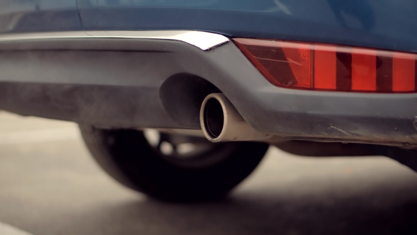 Ecology Problem Driver Co2 Dioxide Emission. Gasoline Or Diesel Car Exhaust Fumes Ecology Pollution. Transport Tailpipe Muffler Smog.Eco Problem Toxic Gas. Air Pollution Smoke Car Exhaust Pipe Muffler | Shutterstock HD Video #1062533179