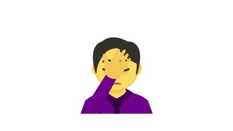Emoji Facepalm Man Animated Icon. 4k Animated Icon to Improve Project and Explainer Video