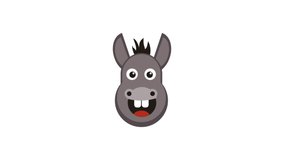 Emoji Donkey Animated Icon. 4k Animated Icon to Improve Project and Explainer Video