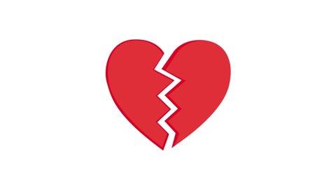 Emoji Broken Heart Animated Icon. 4k Animated Icon to Improve Project and Explainer Video
