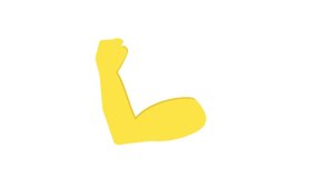 Emoji Biceps Animated Icon. 4k Animated Icon to Improve Project and Explainer Video