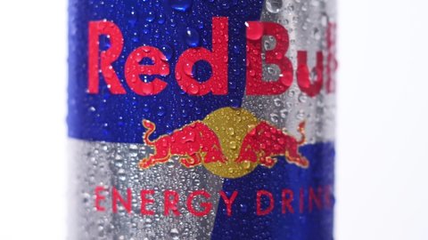 Tyumen, Russia-November 01, 2020: Red Bull Energy Drink logo. Red Bull has the highest market share of any energy drink in the world