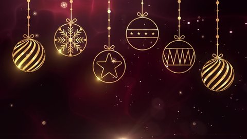 Christmas Gold red Background 4K Loop
