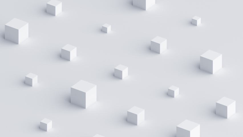 Abstract 3d render white geometric background with cubes, motion design, 4k seamless looped animation. Royalty-Free Stock Footage #1062547528
