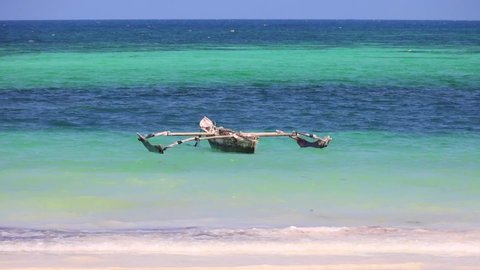A traditional Boat at Diani Beach - Galu Beach - Kenya, Africa