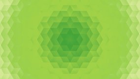 Abstract green geometric mosaic rotates