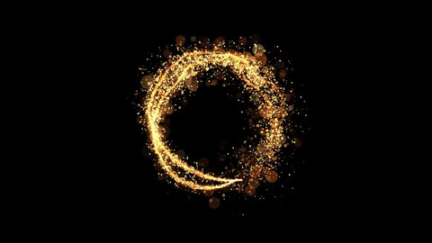 golden particles shining stars dust bokeh glitter awards dust circle abstract background.