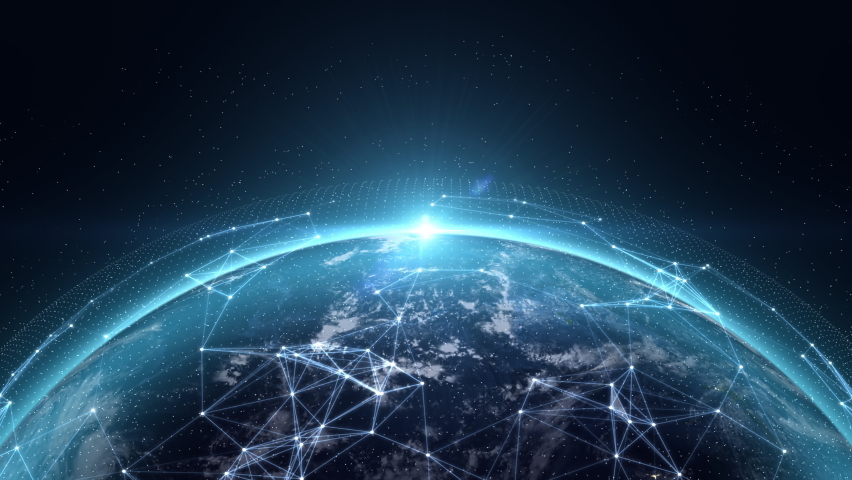 The earth rotating with node and line connection, Global communication, Technology and business concept, Plexus, Backdrop, 4k Resolution. | Shutterstock HD Video #1062581083