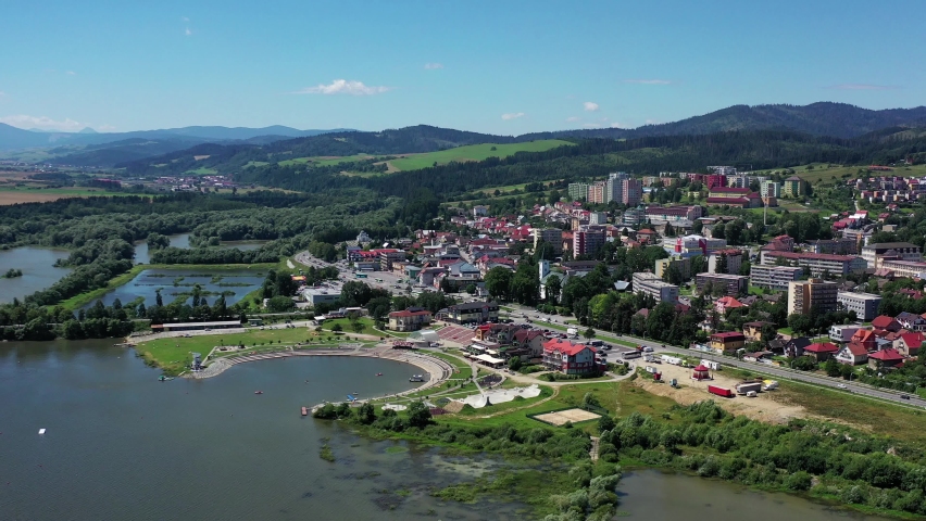 Aerial view of the town of Namestovo in Slovakia