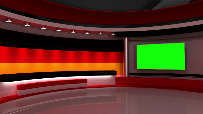 Royalty Free News Tv Studio Set Virtual Green Screen 17603554 Stock