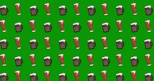 Beer glitter flying pattern isolated on Chroma key background