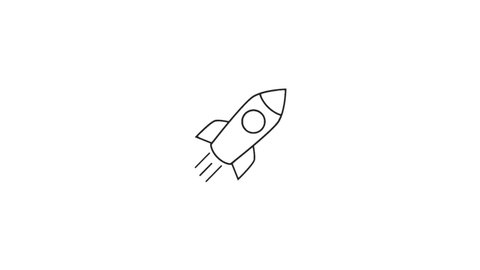 Rocket Animated line Icon. 4k Animated Icon to Improve Project and Explainer Video