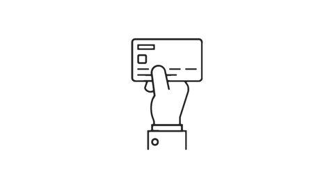 Payment method Animated line Icon. 4k Animated Icon to Improve Project and Explainer Video